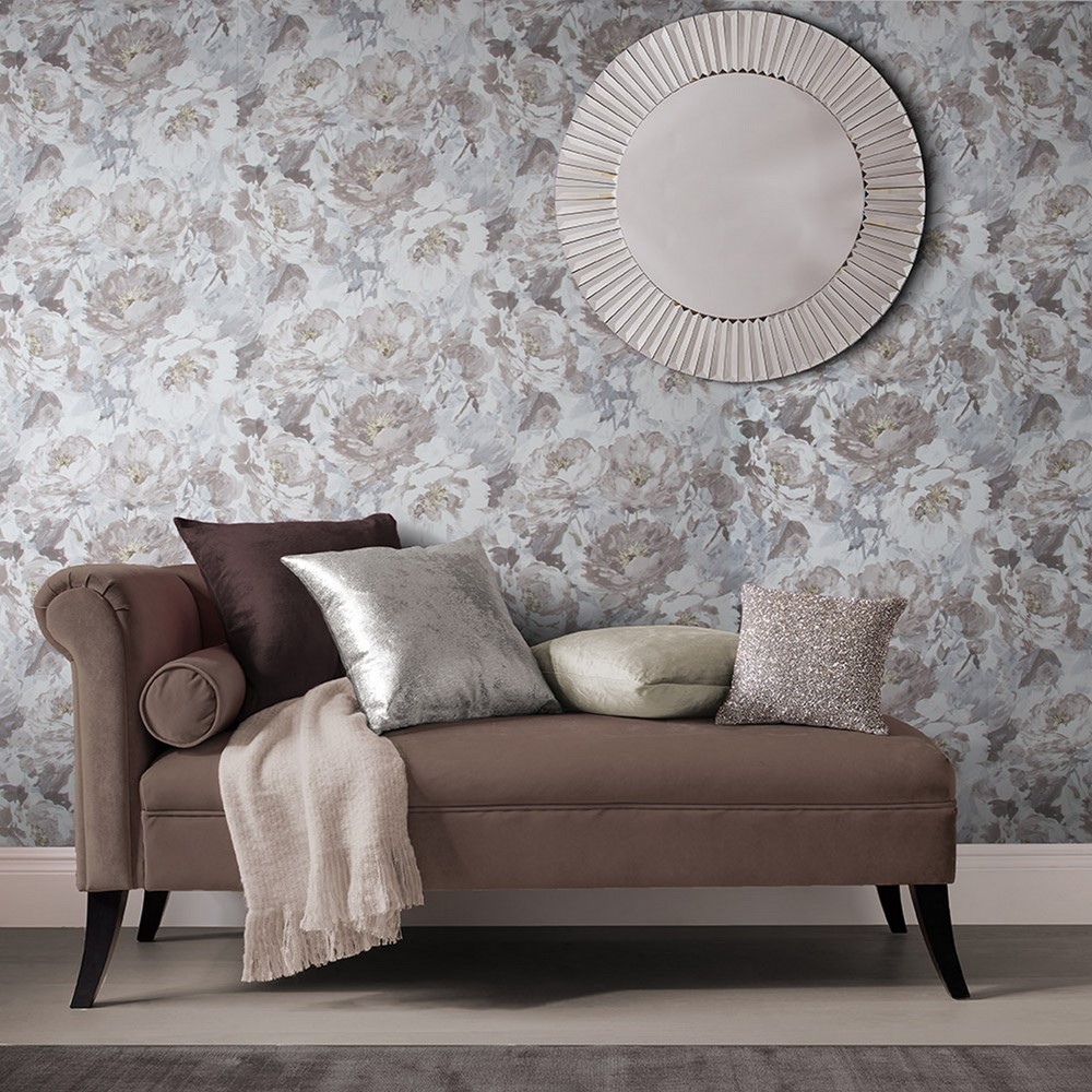 Chelsea Floral Wallpaper 103807 by Graham & Brown in Sand Beige